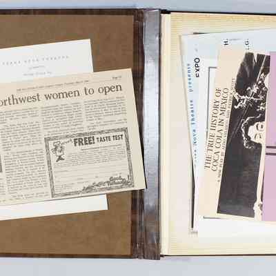 Inside front cover and loose papers in front page 1