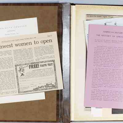 Inside front cover and loose papers in front page 1