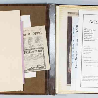 Inside front cover and loose papers in front page 1