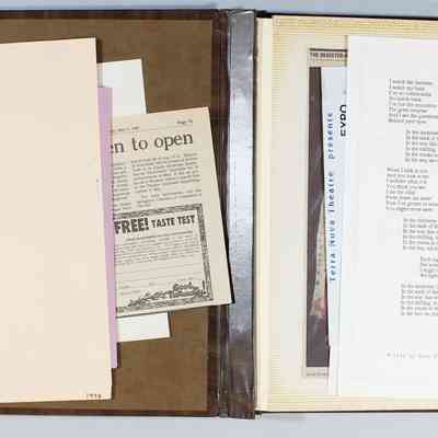 Inside front cover and loose papers in front page 1