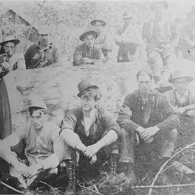 Photograph of a logging crew, date unknown
