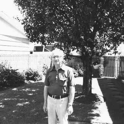 Photograph of Ralph Eckroth, Last Station Master of Southern Pacific, Springfield, OR, date unknown