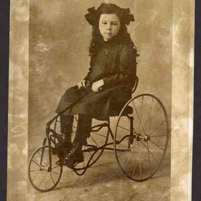 Photograph, Crystal B. Fogle on bike.