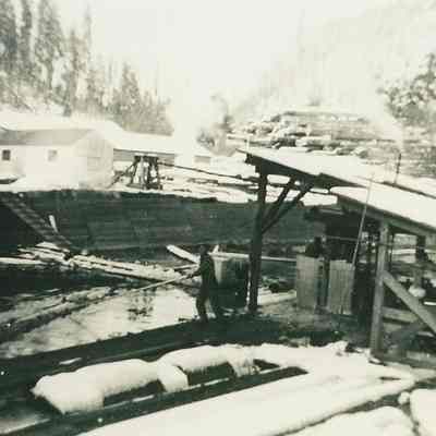 Photograph of Westfir Mill Log Pond, undated
