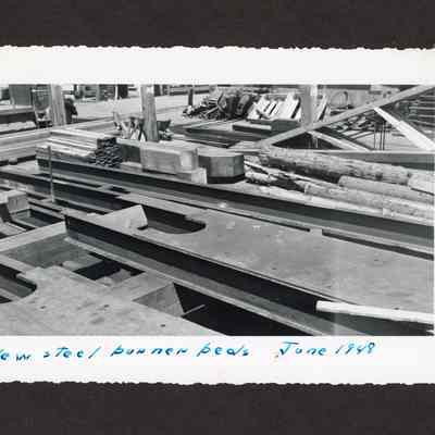 Photograph of new steel turner beds at Booth-Kelly Lumber Mill