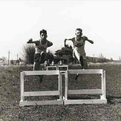 Track Hurdlers, Springfield High School, 1940s.