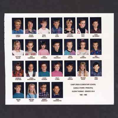 Photograph, Camp Creek Elementary, Grades 3 and 4, 1992-1993.