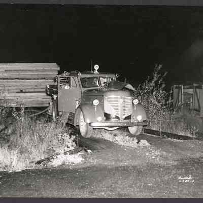 Photograph, Fire Truck, Winlock Handle Factory, 1950