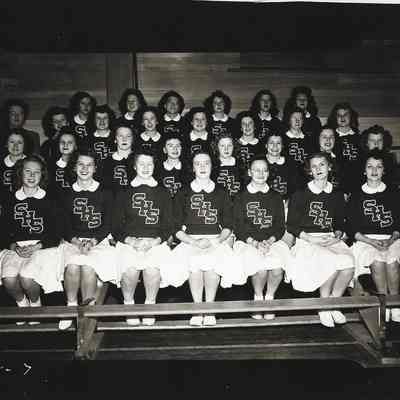 Pep Club, Springfield Union High School, 1940s.