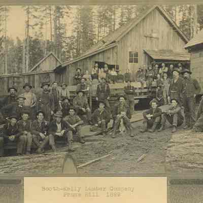 Photograph of Booth-Kelly Lumber Company crew at Prune Hill, 1899