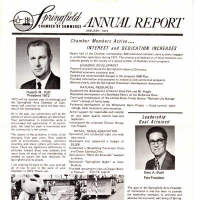 Annual Report, Springfield Chamber of Commerce, 1972