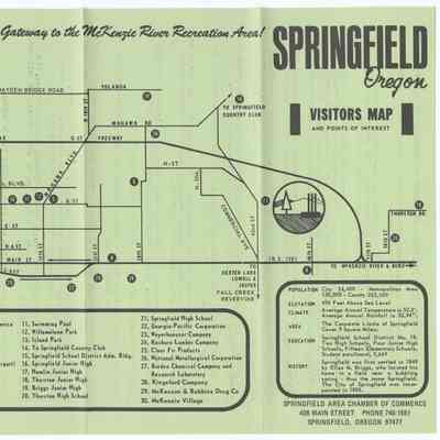 Tourist Map of Springfield, circa 1970-1980