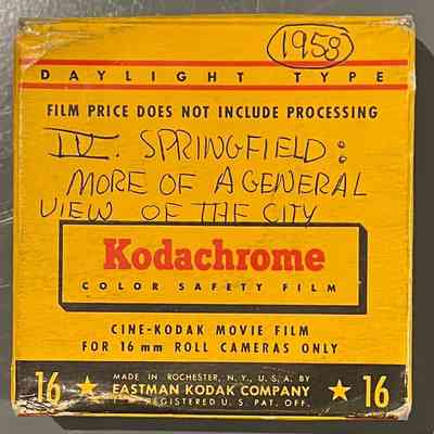 Video recording labeled 'IV. Springfield, More of a General View of the City', 1958