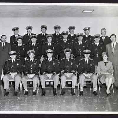 Photograph of police department personnel, posed, Springfield, Oregon, 1959
