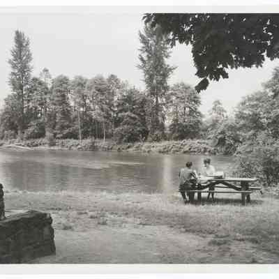 Photograph of Armitage Park and the McKenzie river, Eugene, Oregon, circa 1969