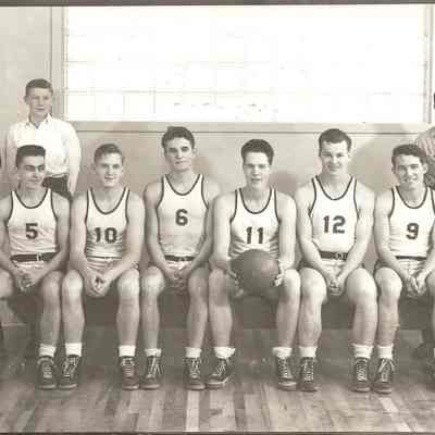 Photograph of high school age basketball team, date unknown.