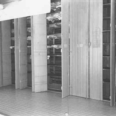 Photograph of Shelves Inside the Springfield Depot, Springfield, OR, date unknown