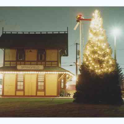Photograph of the Springfield Train Depot during winter, circa 1990