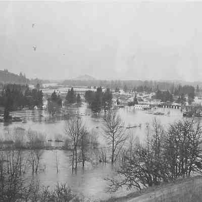 Photograph of flood in Springfield, Oregon, date unknown