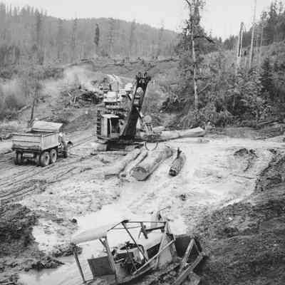 Photograph of dump truck at loading area