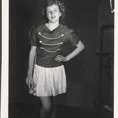 Baton Twirler Gloria Tharp, Springfield High School, 1949