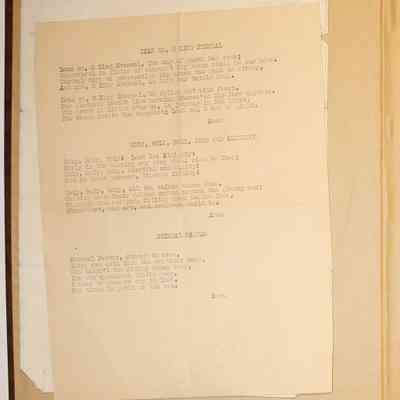 Loose materials inside first page of scrapbook