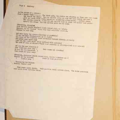 Loose materials inside first page of scrapbook