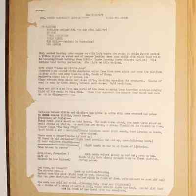 Loose materials inside first page of scrapbook