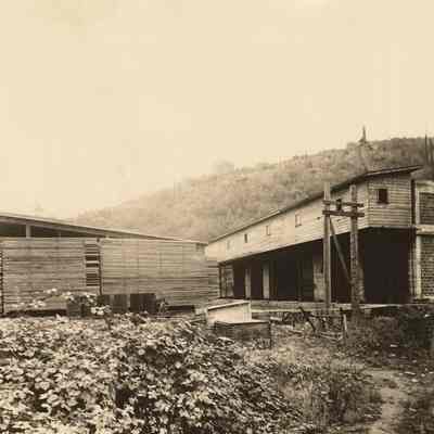 Photograph of the charge end of the Dry Kiln at Fischer Lumber Company, Marcola, Oregon, circa 1948