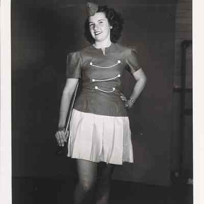 Cheerleader Peggy Gilmore, Springfield High School, 1949