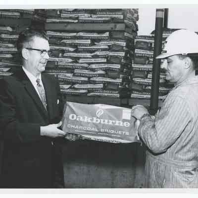Photograph of Sales Manager O'Neil and Shipping Foreman Phillips, Kingsford Company, Springfield, undated