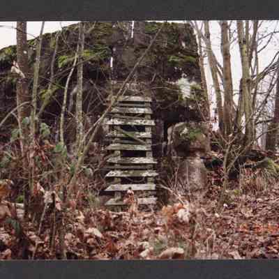 Photograph of Stone Block Pier from Wagon Bridge, undated
