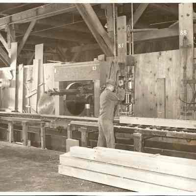 Photograph of Workers in a Lumber Mill, Unknown date and location