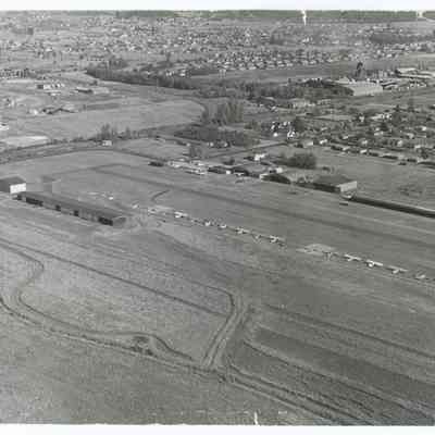 Aerial photograph of the Springfield airport and area, circa 1960