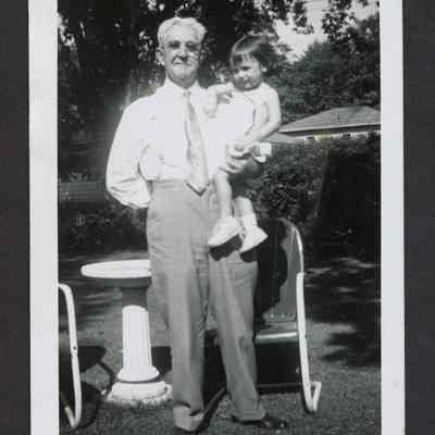 Photograph of Charles H Myers and a child, undated