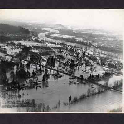 Ariel Photograph of flood area in Eugene/Springfield, Oregon, Undated