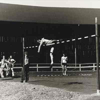 Boys High Jump Team practice, Springfield High School, undated.