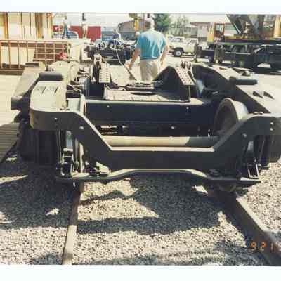 Photograph of the RPO Railcar relocation, Springfield, 1992