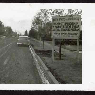 Photograph, Better Streets for Springfield Sign, Date Unknown.