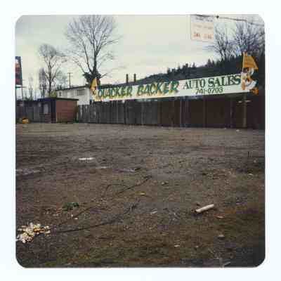 Photograph of the Springfield Train Depot and proposed relocation site, 1985