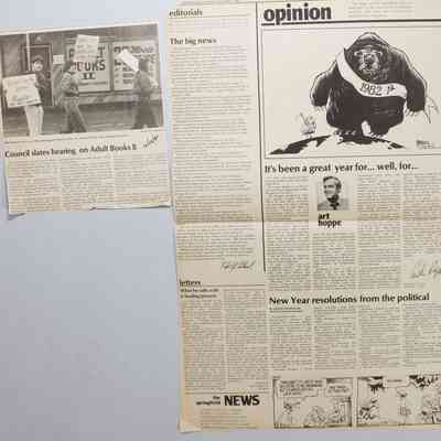 Loose clippings in back of scrapbook