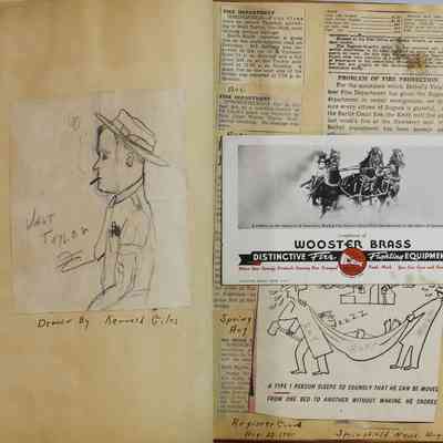 Pages 20-21 with Loose Articles Spread Out