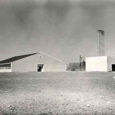 Photograph of Page Elementary School and adjacent building, Springfield, Oregon, date unknown.