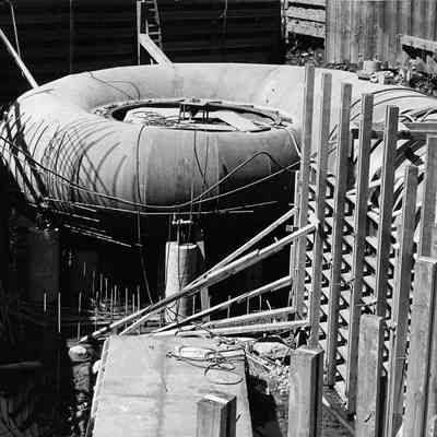 Photograph of Cougar Dam Construction, 1956