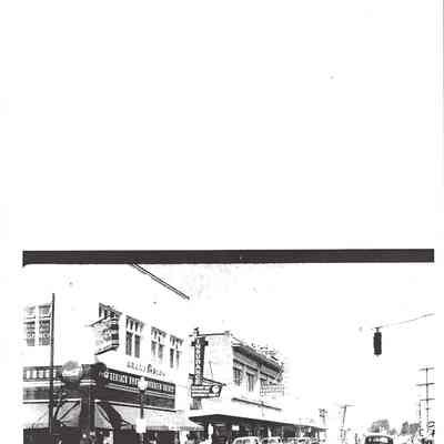 Springfield businesses, Main Street, Gerlach Pharmacy, Wright's Hardware, Furniture and Plumbing