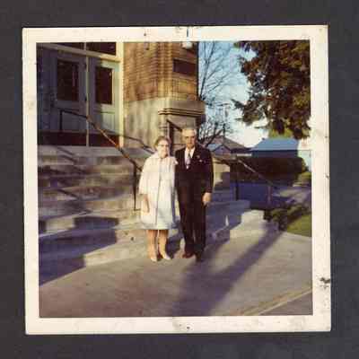 Photograph of a couple, Ebbert Memorial Church, Springfield, Oregon