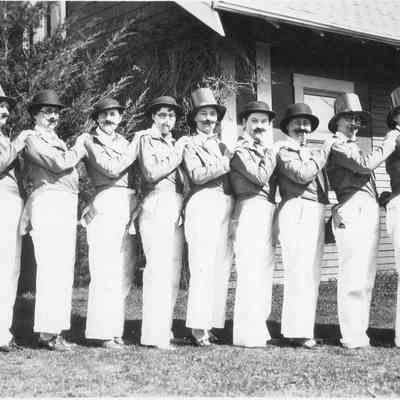 Group photograph of the Pine Circle Nr. 40 Drill Team, Neighbors of Woodcraft