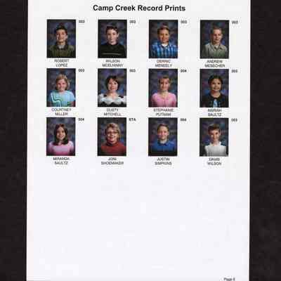 Photograph of Record Prints Grades 3-4, Camp Creek Elementary School, circa 2002-2003