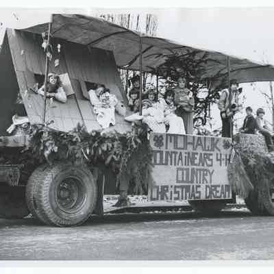 Photograph of a Christmas parade, Springfield, circa 1980
