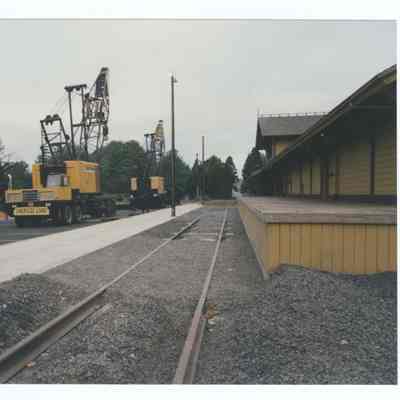 Photograph of the RPO Railcar relocation, Springfield, 1992
